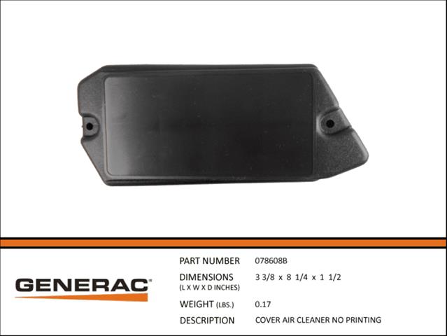 Generac Guardian 078608B COVER AIR CLEANER NO PRINTING