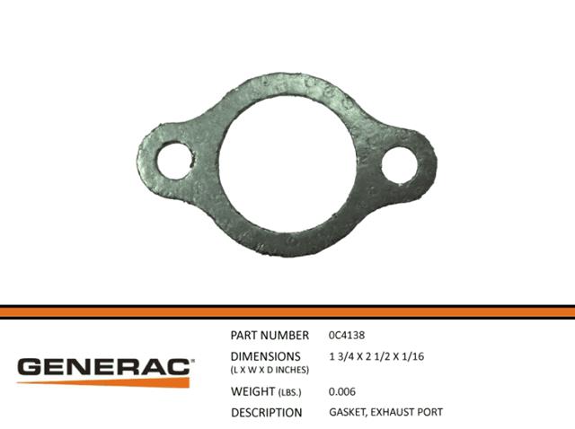 Generac Guardian 0C4138 GASKET,EXHAUST PORT