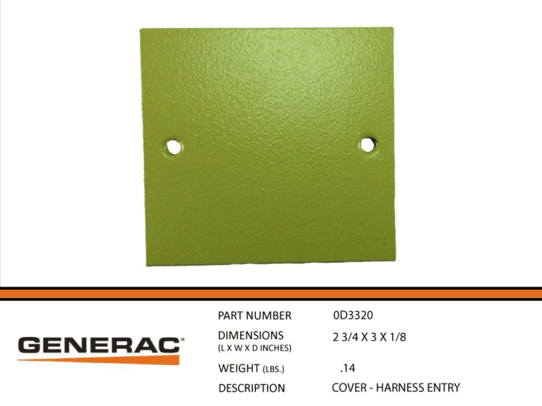 Generac Harness Entry Cover Part# 0D3320