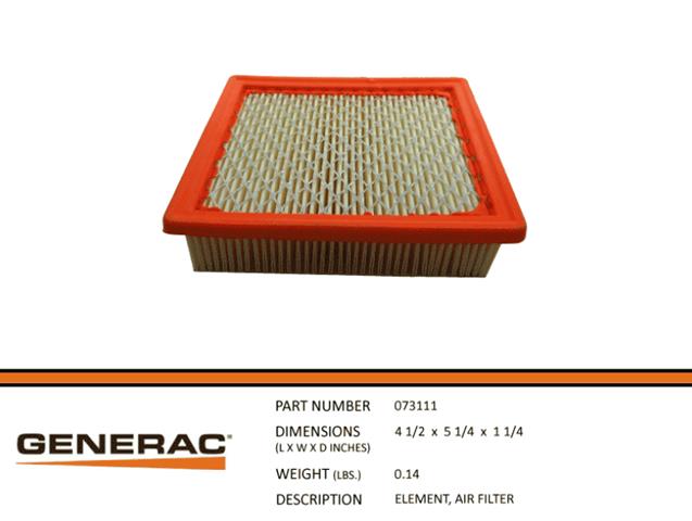 Generac - 073111S Air Filter Element 410 Engine