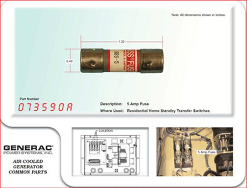 Generac Guardian 073590A 5 Amp Fuse