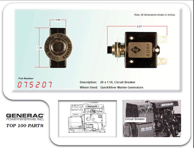 Generac Guardian CB 0020A 1P UL/CSA SANG MAO  075207