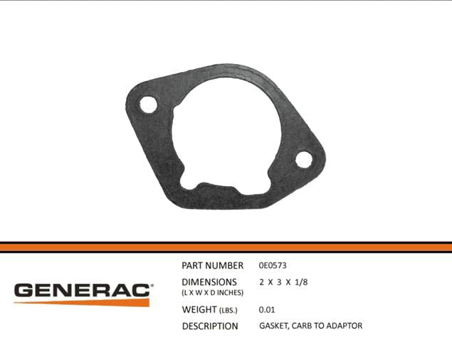 Generac Guardian 0E0573 GASKET,CARB TO ADAPTER