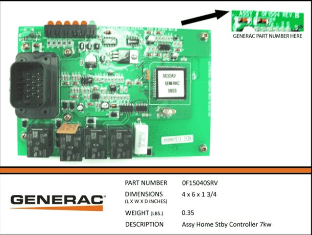 Generac 0F15040SRV HOME STBY CONTROLLER 7KW..Discontinued No Longer Available