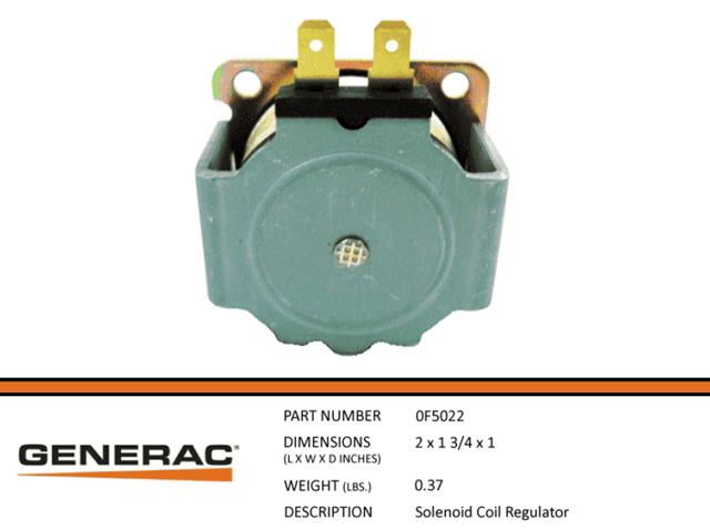 Generac SOLENOID COIL REGULATOR Part# 0F5022