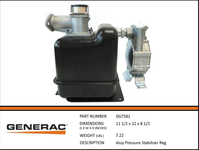 Generac ASSEMBLY PRESSURE STABILIZER REG  0G7581