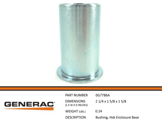 Generac BUSHING, HSB ENCLOSURE BASE  0G7786A