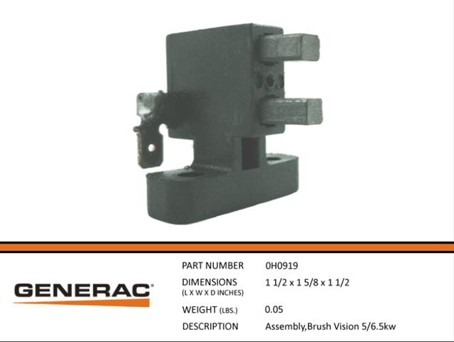 Generac Guardian 0H0919 ASSEMBLY,BRUSH VISION  "Brush Assembly"