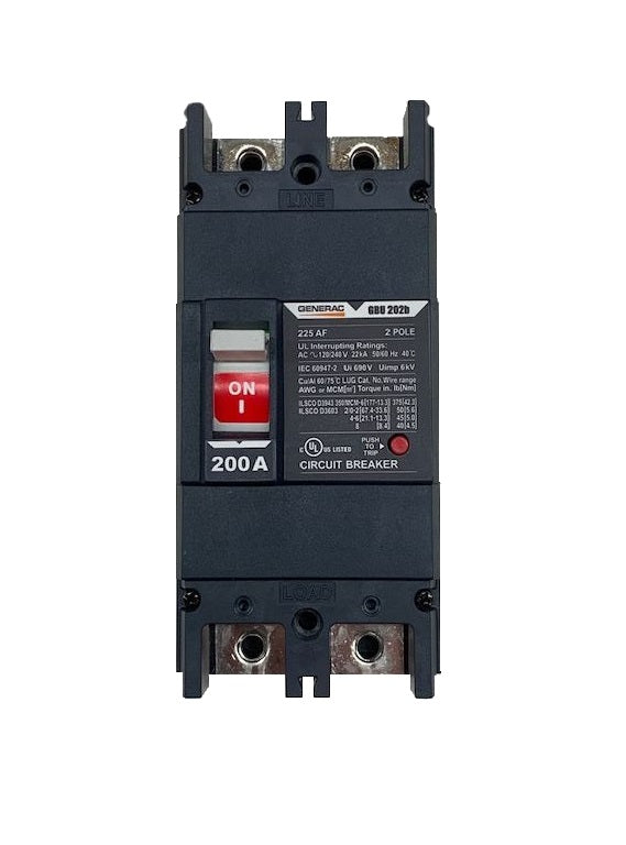 Generac Circuit Breaker 200AMP 2Pole 240V 225AF Part# 0K0133