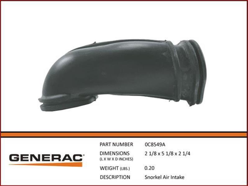 Generac Guardian 0C8549A SNORKEL AIR INTAKE