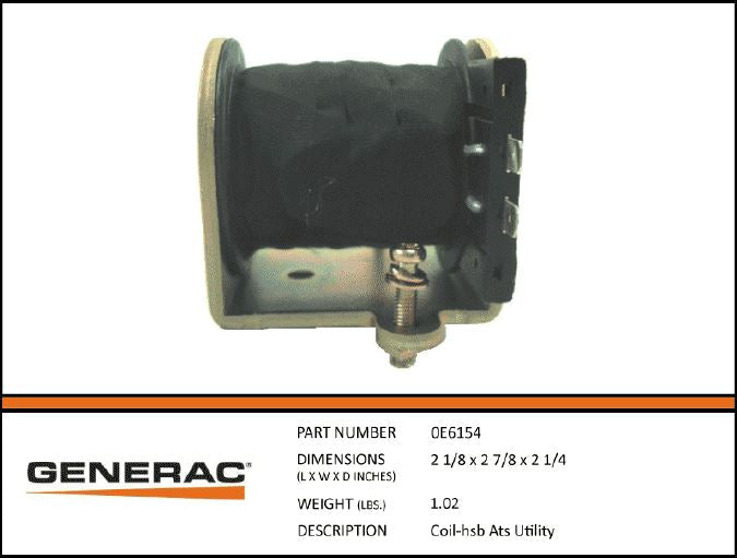 Generac Guardian 0E6154 Utility Coil HSB 200 Amp