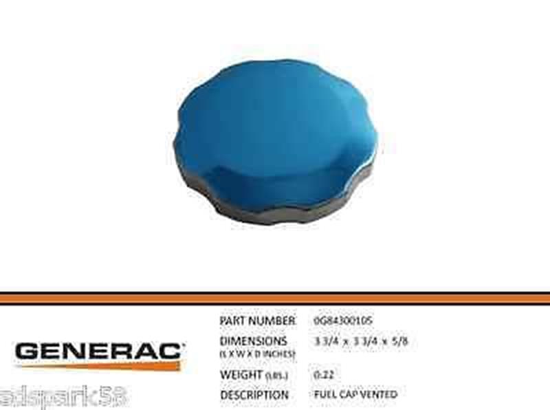 Generac Guardian Fuel Gas Cap Vented Part# 0G84300105