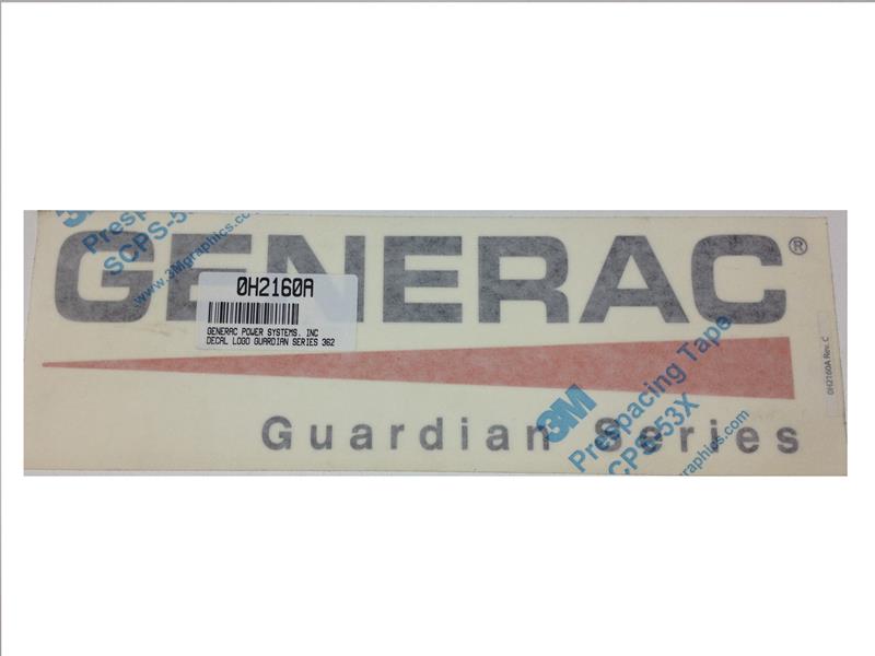 Generac Decal Logo Guardian Series 362 Part# 0H2160A