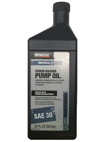 Generac Power Washer Pump Oil SAE30 20 OZ Bottle Part# 6656