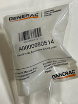 Generac A0000680514 Valve Fuel Shutoff Carb 2020