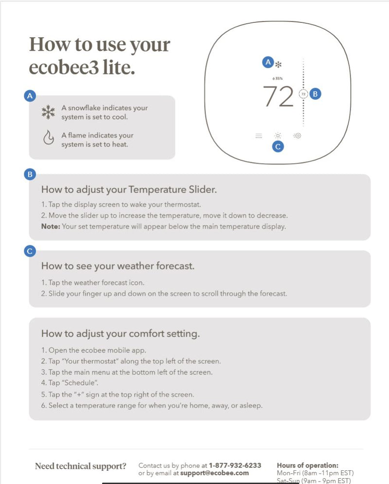 Ecobee3 Lite Pro Smart Thermostat EB-STATE3LTP-02